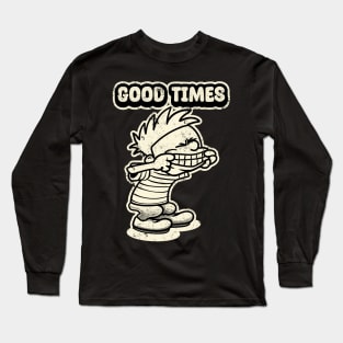 Drawing retro Vintage 80s and 90s friends Good times Long Sleeve T-Shirt